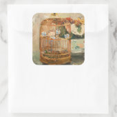 Berthe Morisot - De kooi Vierkante Sticker (Tas)