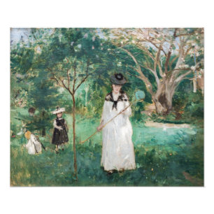 Berthe Morisot - De Vlinderjacht Foto Afdruk