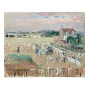 Berthe Morisot - De was ophangen om te drogen Foto Afdruk
