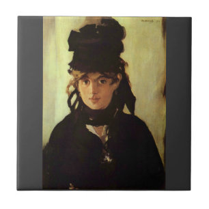 Berthe Morisot door Edouard Manet Tegeltje