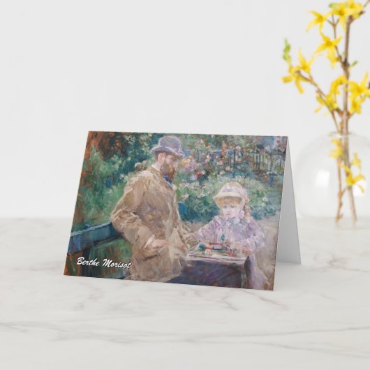 Berthe Morisot - Eugene Manet met zijn dochter Kaart (Gele Bloem)
