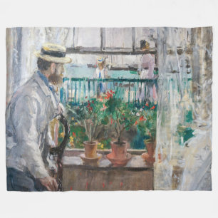 Berthe Morisot - Eugene Manet op het eiland Wight Fleece Deken