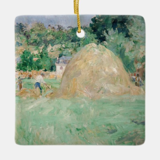 Berthe Morisot - Haystacks op Bougival Keramisch Ornament (Voorkant)
