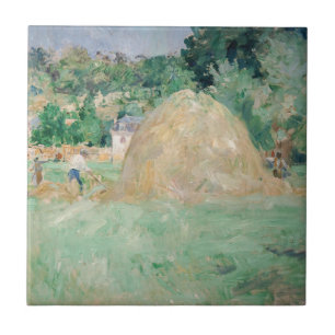 Berthe Morisot - Haystacks op Bougival Tegeltje