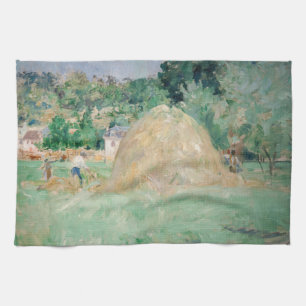 Berthe Morisot - Haystacks op Bougival Theedoek