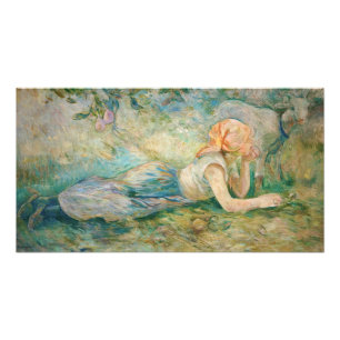 Berthe Morisot - Herderin Rustend Foto Afdruk