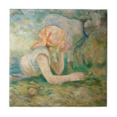 Berthe Morisot - Herderin Rustend Tegeltje (Voorkant)