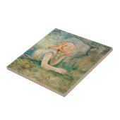 Berthe Morisot - Herderin Rustend Tegeltje (Zijkant)