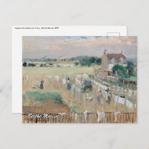 Berthe Morisot - Het wasgoed uitkleden naar drogen Briefkaart