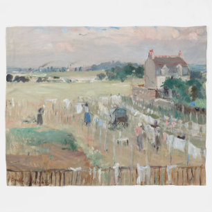 Berthe Morisot - Het wasgoed uitkleden naar drogen Fleece Deken