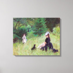 Berthe Morisot - In een park Canvas Afdruk