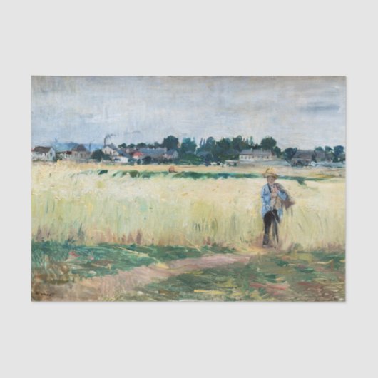 Berthe Morisot - In het korenveld bij Gennevillier Tissuepapier (Voorkant)