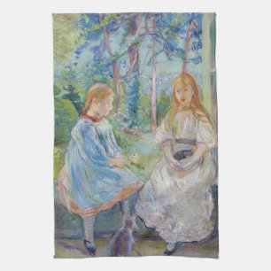 Berthe Morisot - Jonge meisjes aan het raam Theedoek