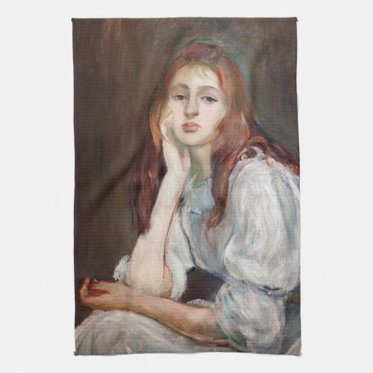 Berthe Morisot - Julie Daydreaming Theedoek (Verticaal)