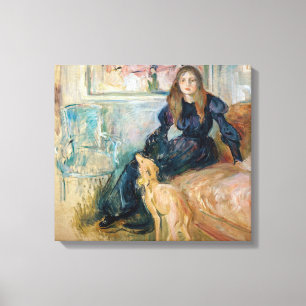 Berthe Morisot - Julie en haar Greyhound Laerte Canvas Afdruk