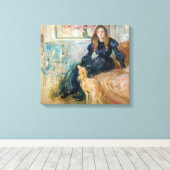 Berthe Morisot - Julie en haar Greyhound Laerte Canvas Afdruk (Insitu (Houten vloer))