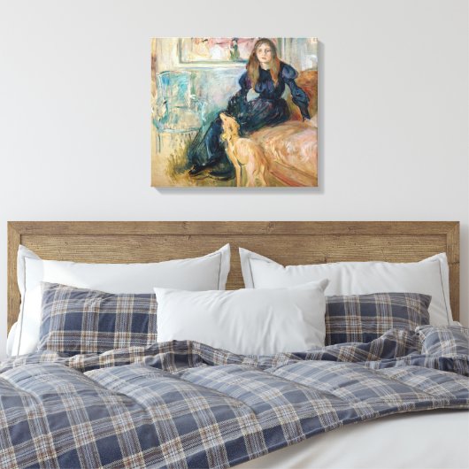 Berthe Morisot - Julie en haar Greyhound Laerte Canvas Afdruk (Insitu (Slaapkamer))