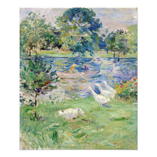 Berthe Morisot - Meisje in een boot met ganzen Foto Afdruk