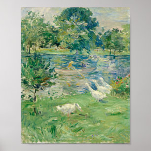 Berthe Morisot - meisje in een boot met ganzen Poster