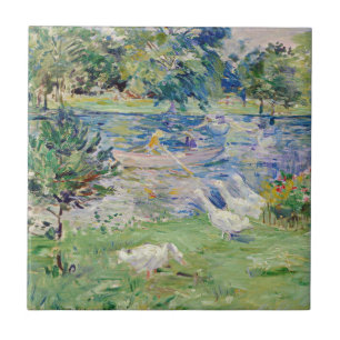 Berthe Morisot - Meisje in een boot met ganzen Tegeltje