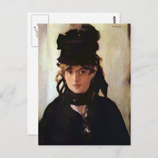 Berthe Morisot met een boeket viooltjes, Manet Briefkaart (Voorkant / Achterkant)
