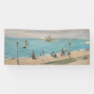 Berthe Morisot - Op het strand, Les Petites-Dalles Spandoek