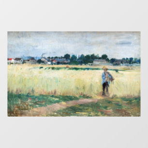Berthe Morisot - Op Wheatfield in Gennevillier Raamsticker