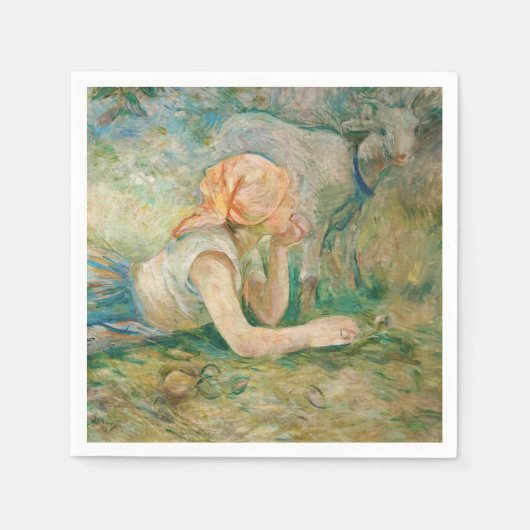 Berthe Morisot - Shepherdess Resting Servet (Voorkant)