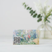Berthe Morisot - The Garden at Bougival - QR Code Visitekaartje (Staand voorkant)