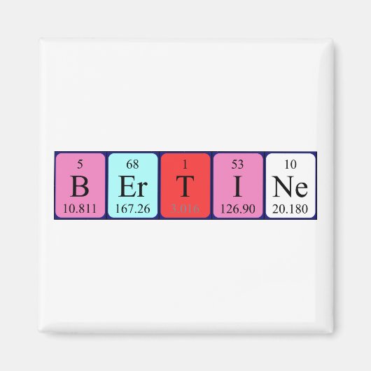 Bertine periodieke table name magnet magneet (Voorkant)