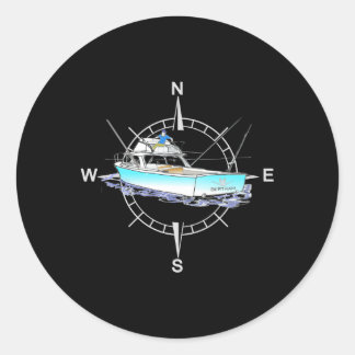 Bertram 31 op de achterzijde gedrukt ronde sticker