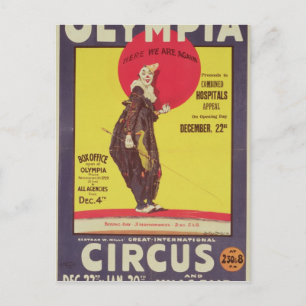 Bertram Mills circus poster Briefkaart