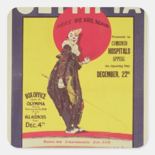 Bertram Mills circus poster Vierkante Sticker