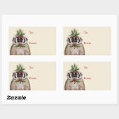 Bertrand le blaireau Noël à/de stickers (Feuille)