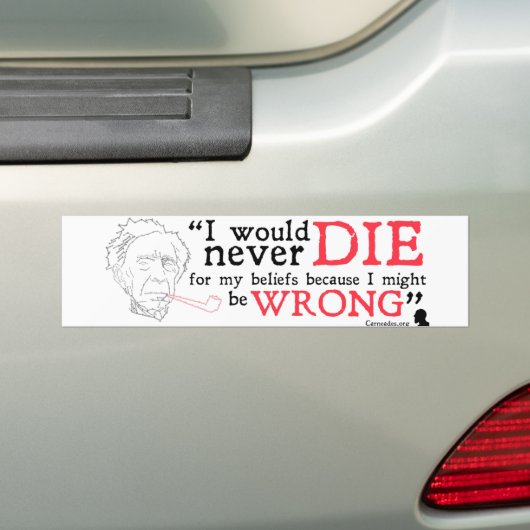 Bertrand Russell Bumpersticker (Op auto)