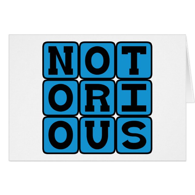Berucht, Notoir (Voorkant Horizontaal)