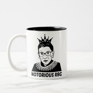 beruchte RBG BLACK - Ruth Bader Ginsburg Tweekleurige Koffiemok