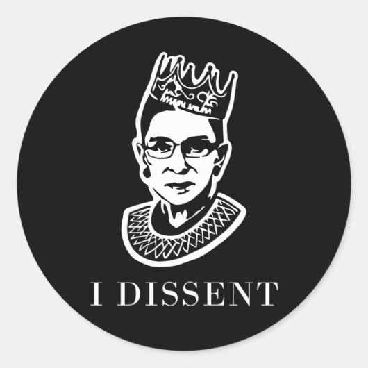 beruchte RBG - I Dissent Ronde Sticker (Voorkant)