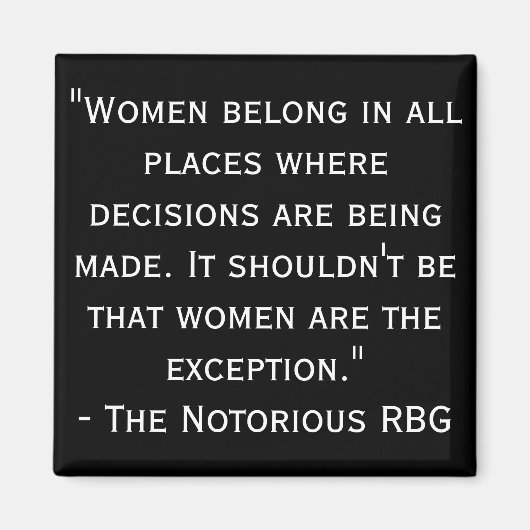 Beruchte RBG Zwart-wit Quote Magnet Magneet (Voorkant)