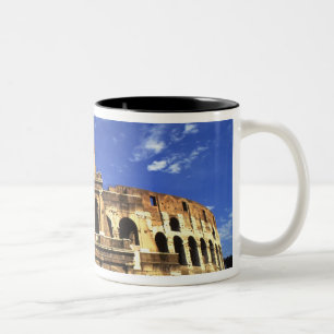 Beruchte ruïnes van het Colosseum in Rome Italië Tweekleurige Koffiemok