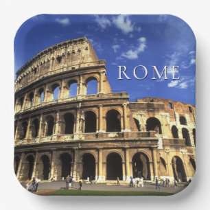 Beruchte ruïnes van het Colosseum Rome Italië Papieren Bordje