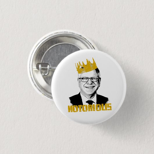 Beruchte Tim Walz Ronde Button 3,2 Cm (Voorkant /achterkant)