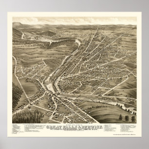 Berwick, ME & Great Herfsten, NH Panoramic Map - 1 Poster