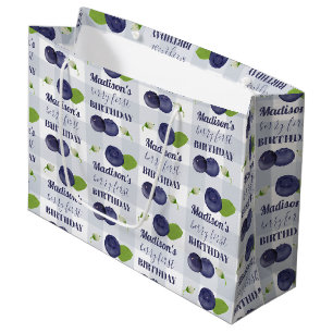 Bes eerste verjaardag Blauwe bessen Eerste 1e Naam Groot Cadeauzakje
