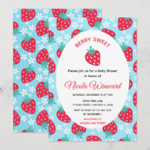 Bes zoete blauwe aardbei baby shower