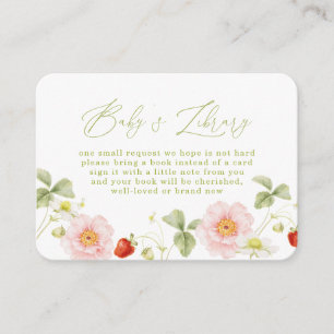 Besbaby shower met bessen Gingham Boeken voor Baby Informatiekaartje