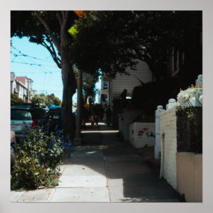 Beschaduwd Trottoir Poster