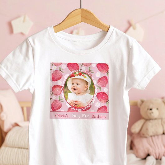 Bescheiden Eerste Verjaardag Peuter Foto T-Shirt