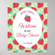 Bescheiden Groene Aardbei Baby Shower Welkom