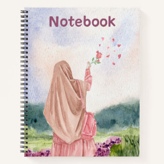 Bescheiden meisje in de natuur - Roze & Paarse wat Notitieboek
